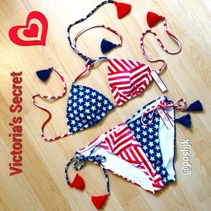 NWT Victoria’s Secret American Flag Bikini